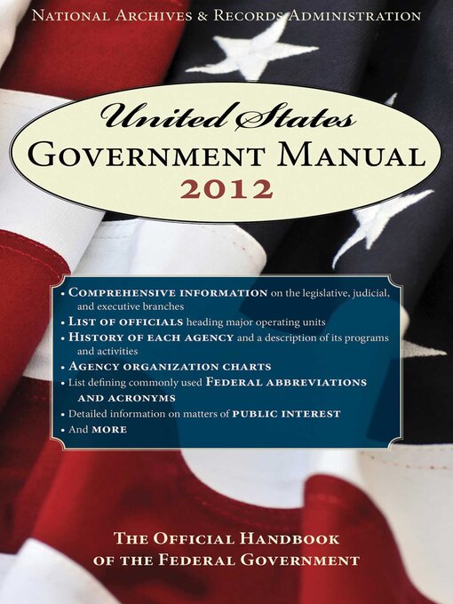 Cover image for United States Government Manual 2012: the Official Handbook of the Federal Government